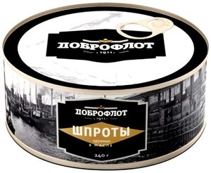 Шпроты в масле "Доброфлот" ГОСТ (ключ)  240 г. *24