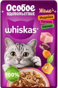 Корм "Вискас " Индейка/Печень/Овощи в желе 75г.*28