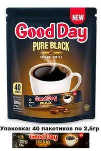 Кофе "Good Day" Pure Black  2,5г.*40шт.*20бл