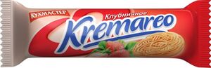 Печенье "Кремарио"Клубничная   начинка  Кухмастер 100г*18